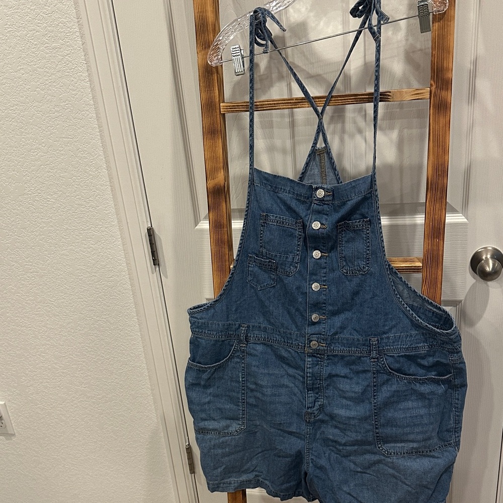 Denim Jean Shorts with Straps